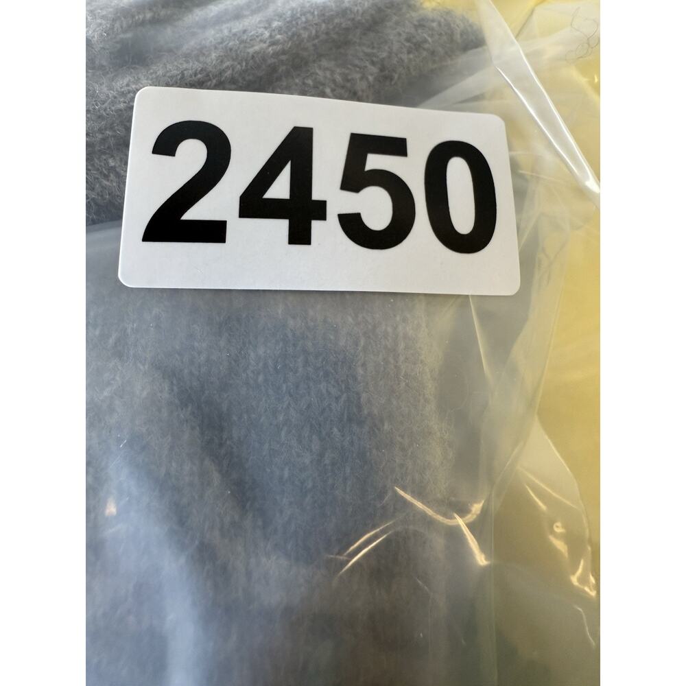 Harper Lane 100% Cashmere Sz Med Gray Heather Long Sleeve Sweater Purple Piping - Picture 12 of 12